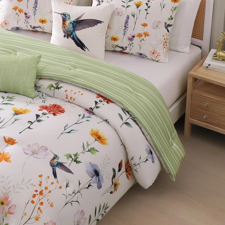 Fresh Cut Flowers 5 Piece Reversible Comforter Set