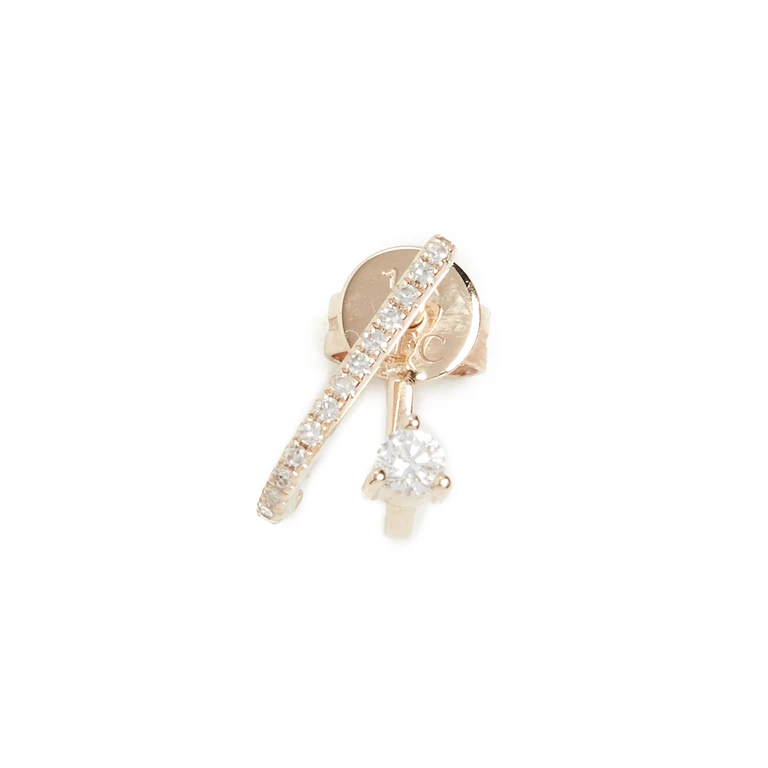 EF Collection 14k Single Prong Set Diamond Illusion Stud Earring Yellow Gold One Size