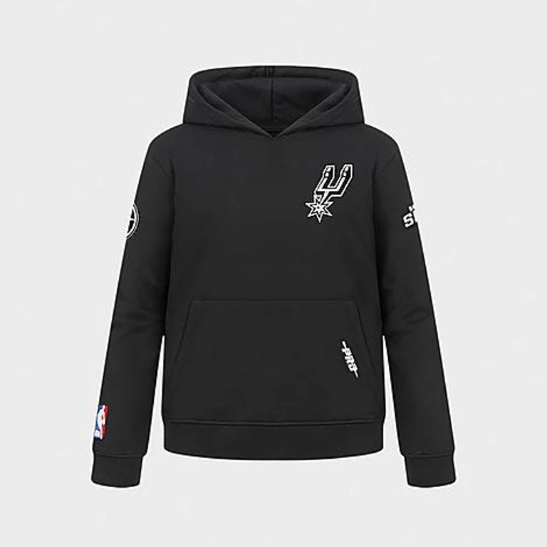Pro Standard Big Kids San Antonio Spurs NBA Pullover Hoodie in Black Size: Small