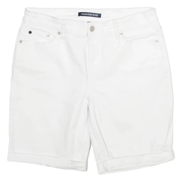 CALVIN KLEIN JEANS Womens Jorts Shorts White S W30