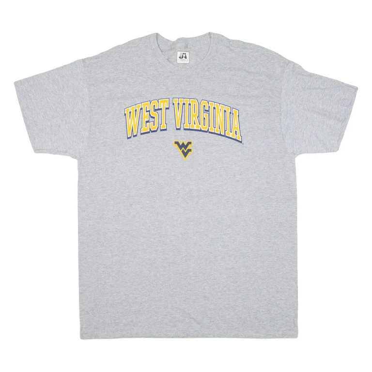 J.AMERICA West Virginia Mens T-Shirt Grey USA L