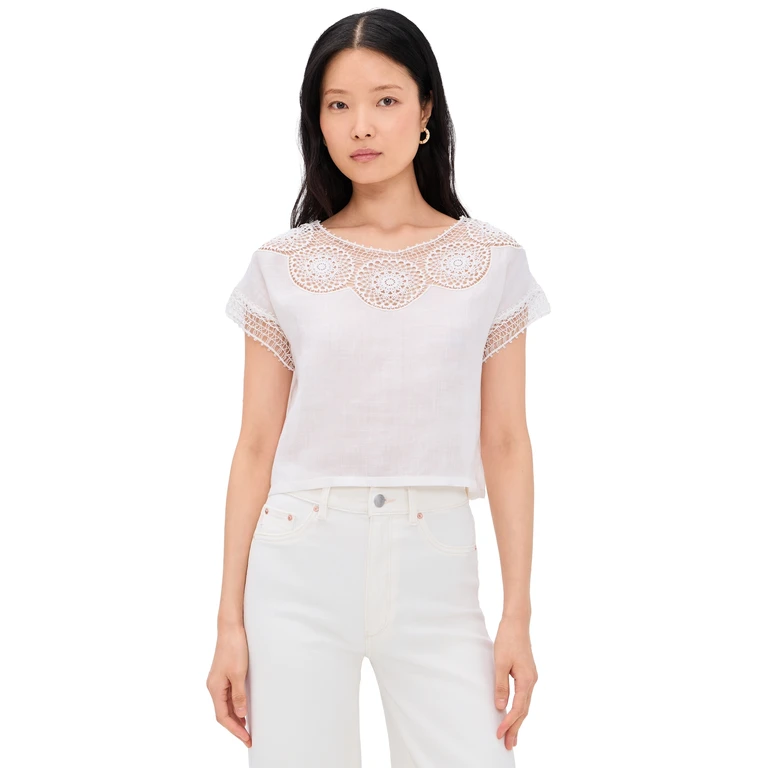Nili Lotan Caila Ramie Top Ivory L