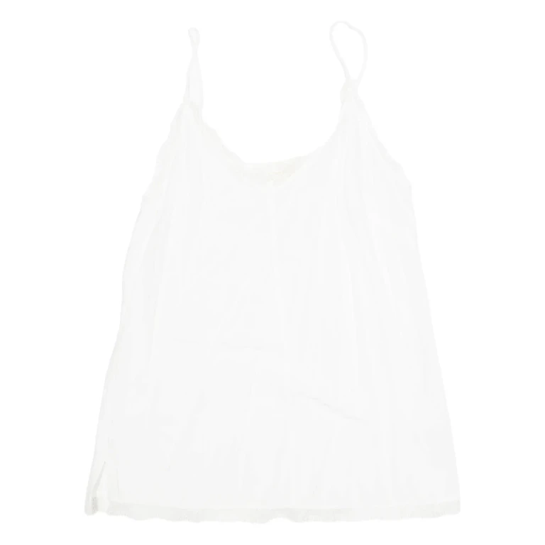 L.O.G.G Womens Camisole Top White Sleeveless Viscose M