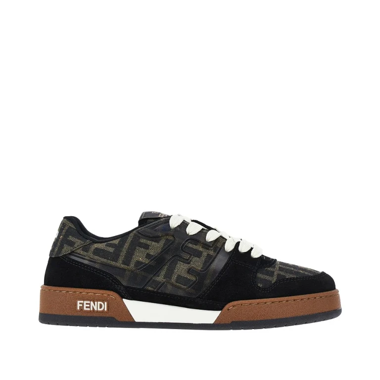 FENDI Jacquard FF and leather 'Fendi Match' sneaker Man 7+