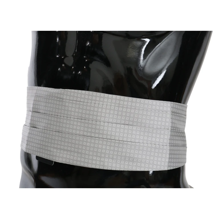Dolce & Gabbana Gray Patterned Waist Belt Silk Cummerbund - Men
