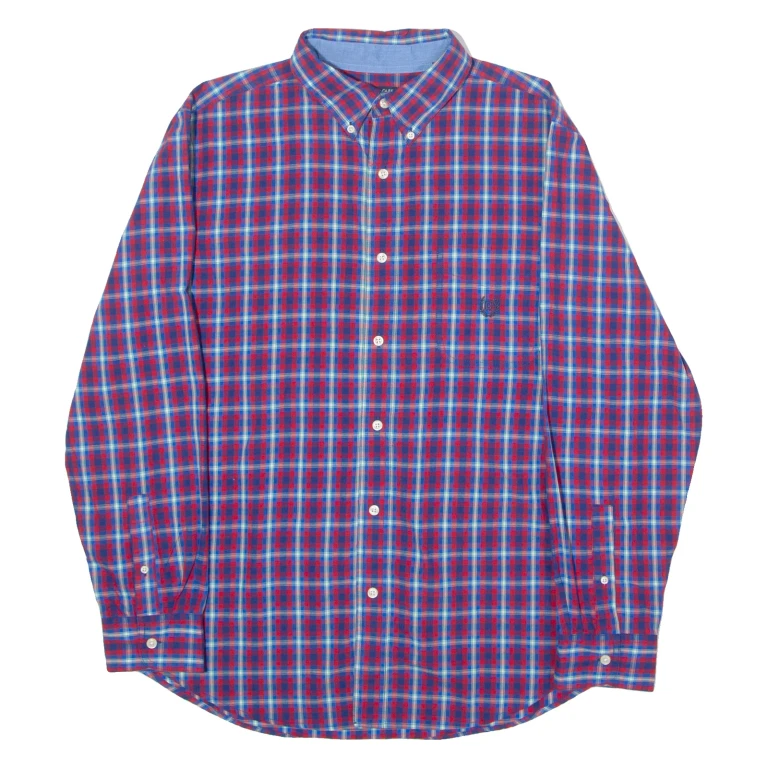 CHAPS Mens Shirt Red Check Long Sleeve L