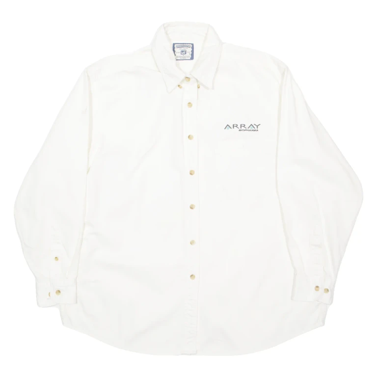 LEE Workwear Womens Denim Shirt White Long Sleeve L
