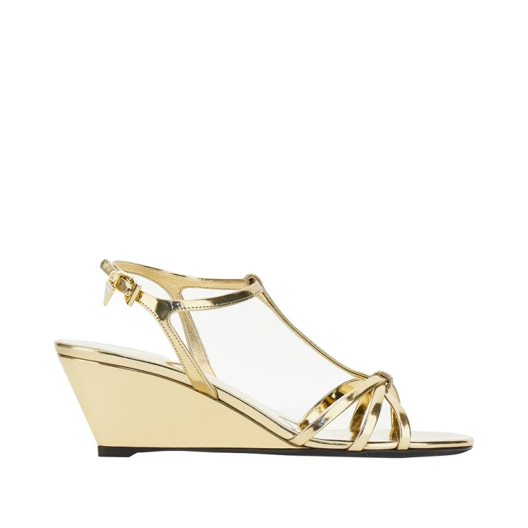 PRADA Metallic leather sandals Woman 36