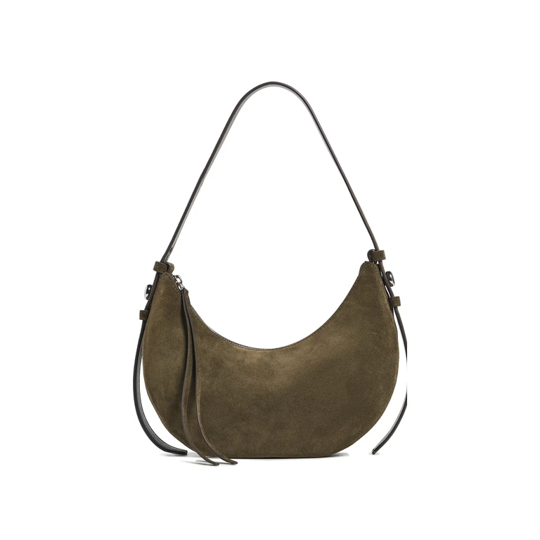 Tory Burch Romy Suede Half Moon Bag Leccio One Size