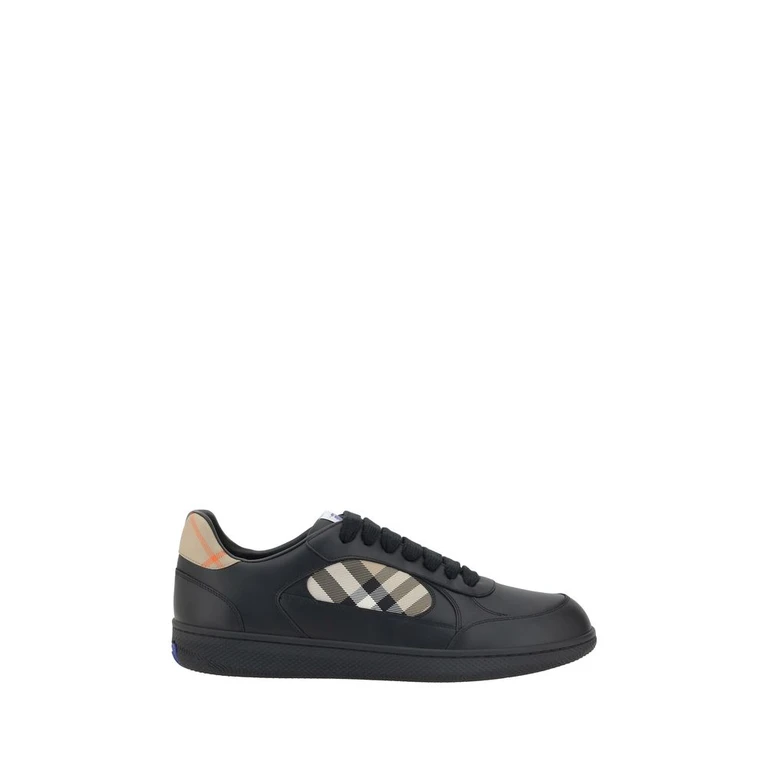 Burberry Black Calf Leather Bos Taurus Low Top Sneakers - Men