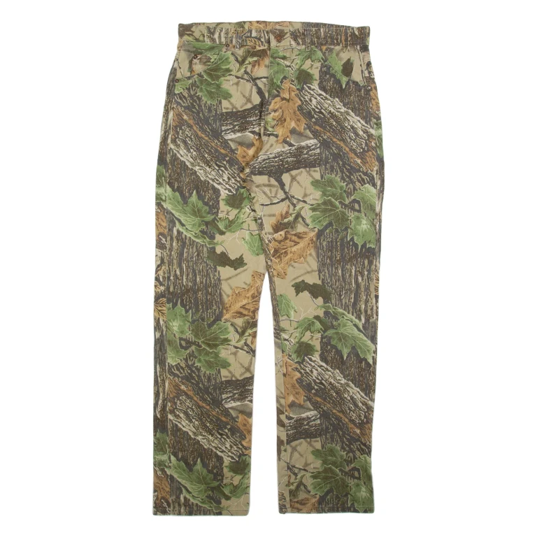 DUXBAK Realtree Mens Jeans Green Regular Straight W34 L34