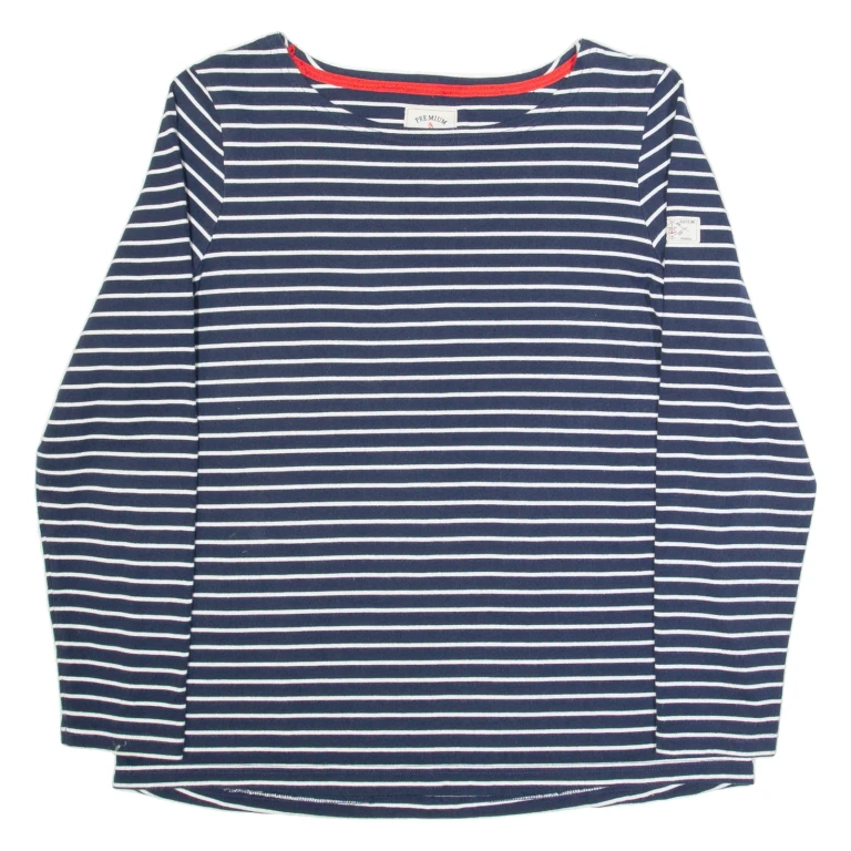 JOULES Womens Patterned Jumper Blue Striped Tight Knit UK 14