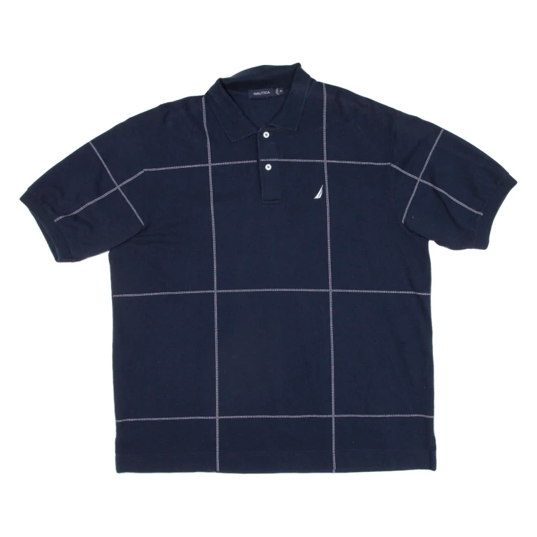 NAUTICA Mens Polo Shirt Blue Striped XL