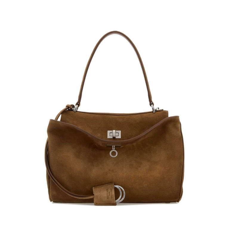 Balenciaga Camel Suede Small Rodeo Handbag T Domesticated Calf Le Borse A Mano - Women