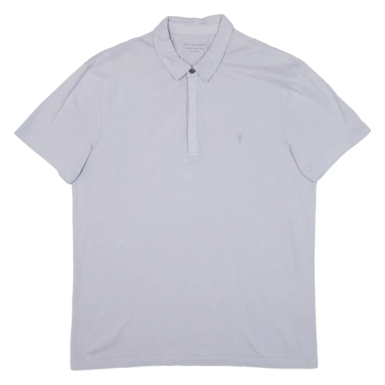 ALL SAINTS Mens Polo Shirt Grey M