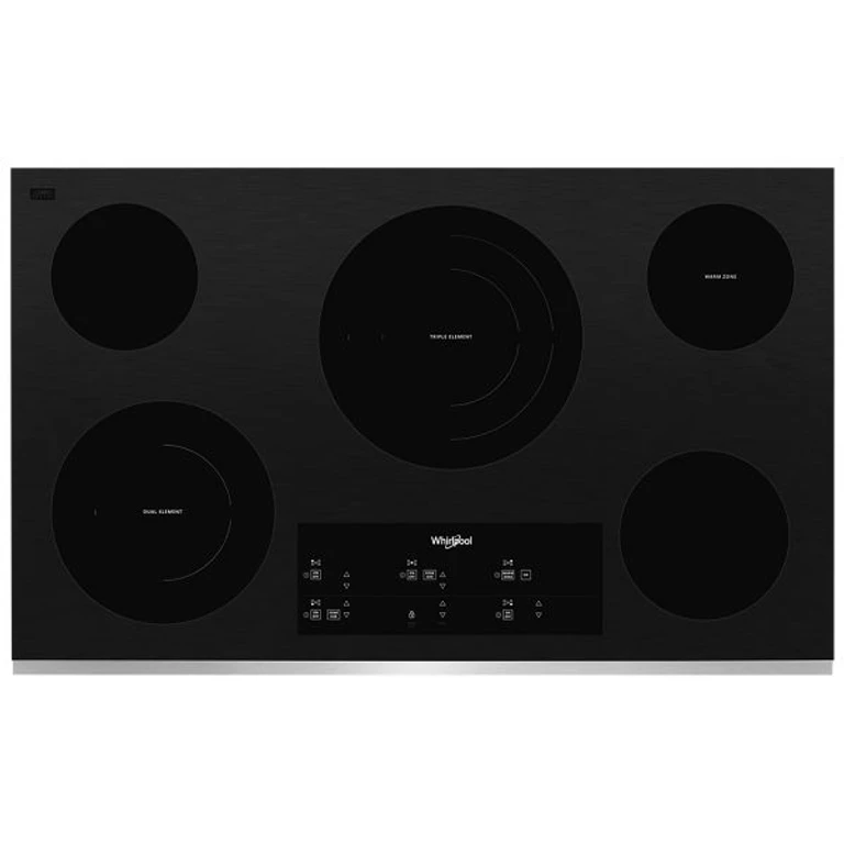 36 in. Electric Ceramic Glass Cooktop with Triple Radiant Element in Stainless Steel 36 in. WCE97US6KS