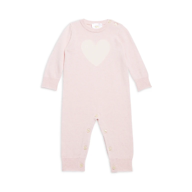 Girls' Heart Graphic Cashmere Coverall - Baby
