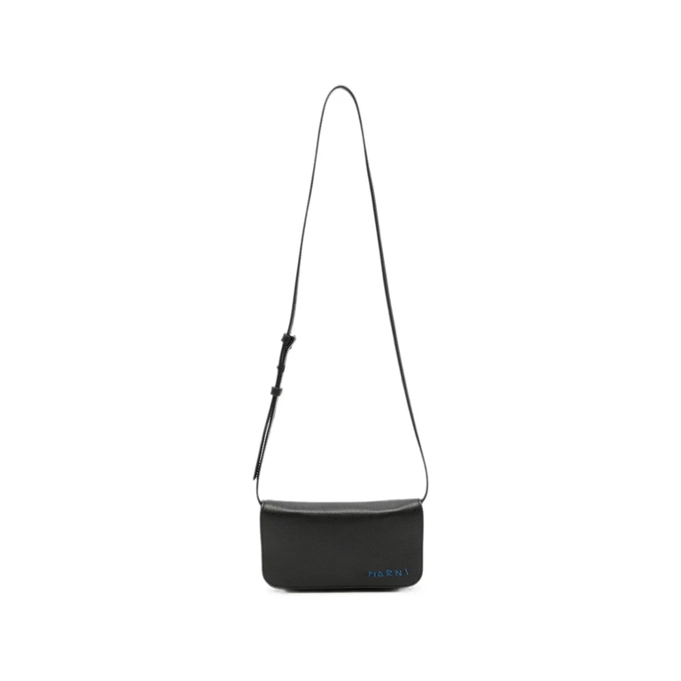 Logo-motif Leather Messenger Bag