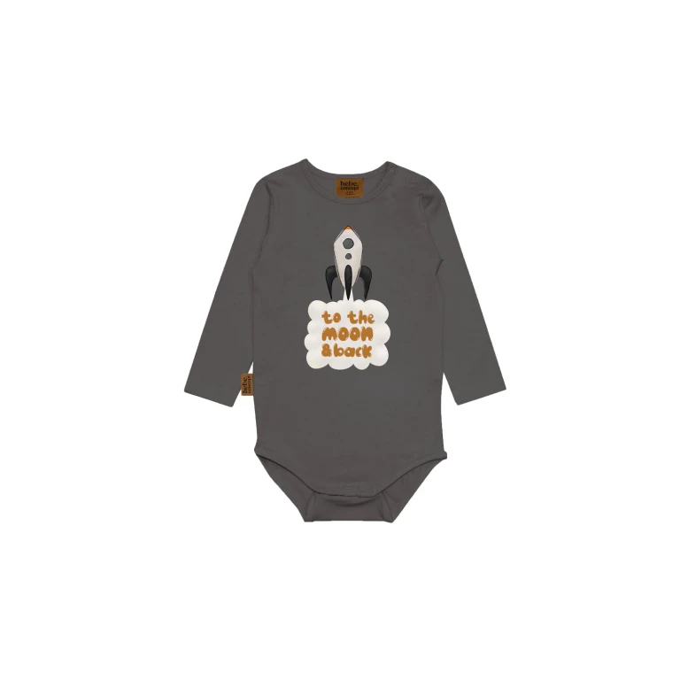 Baby Bodysuit Grey - To the Moon and Back - 0-2m (50-56cm)