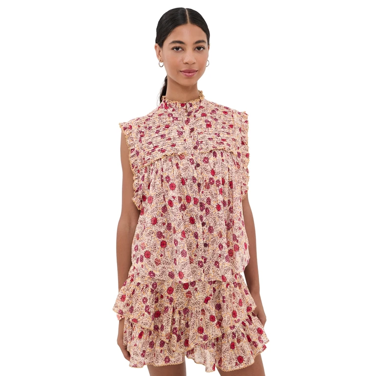 Isabel Marant Étoile Dersia Top Ecru/Raspberry 40