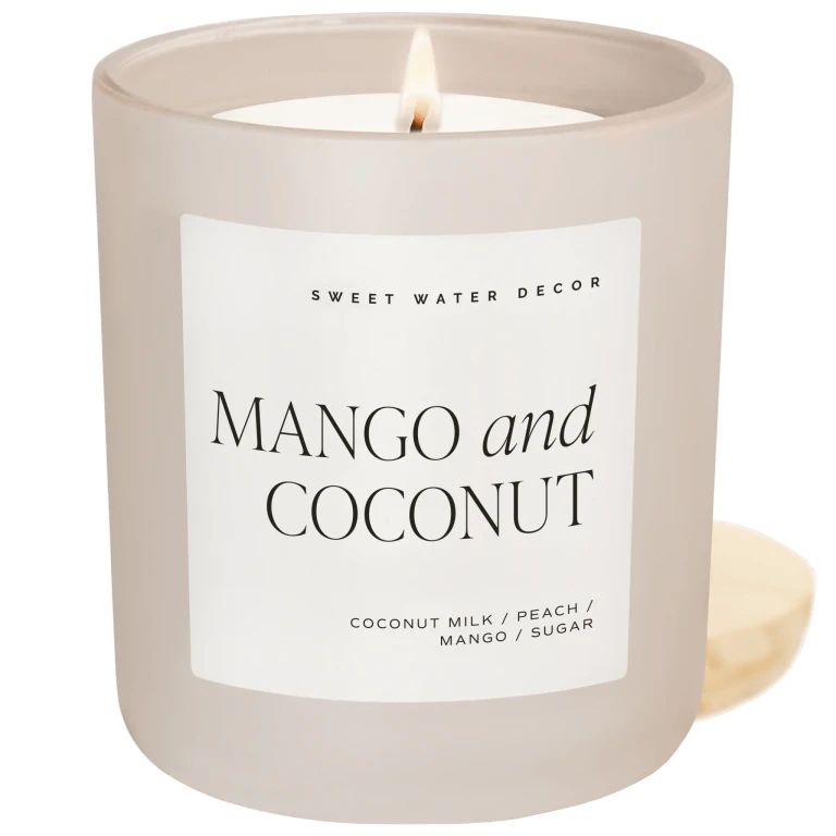 Mango and Coconut Soy Candle - Tan Matte Jar - 15 oz