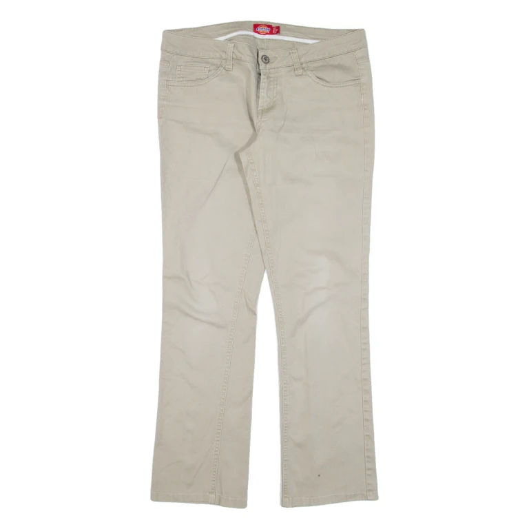 DICKIES Workwear Womens Trousers Beige Slim Bootcut W32 L27