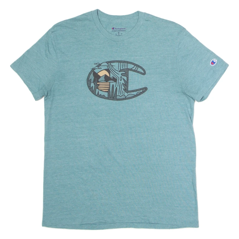 CHAMPION Womens T-Shirt Green M