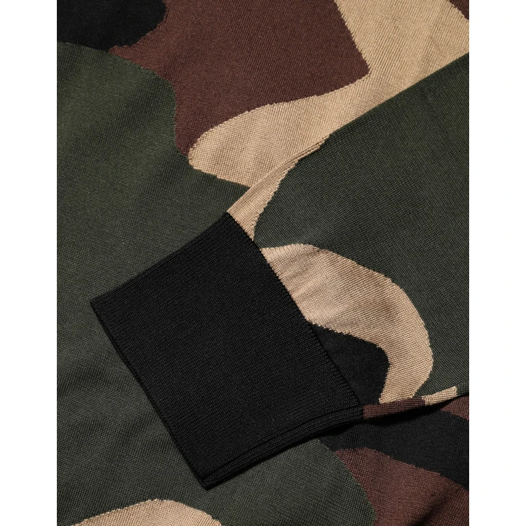 Dolce & Gabbana Multicolor Camouflage Crew Neck Men Pullover Sweater Clothing - Men