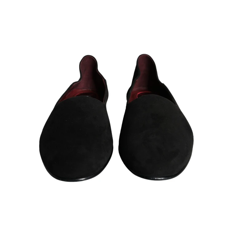 Dolce & Gabbana Black Suede Loafers Formal Slip On Shoes Leather - Men
