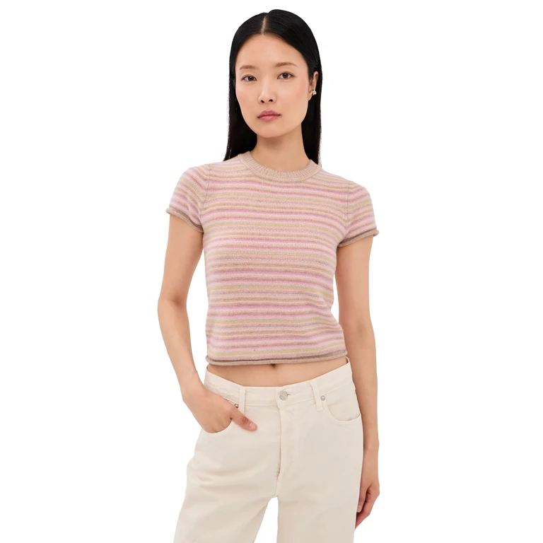 Sablyn Jude Cashmere Tee Dune Heather XS