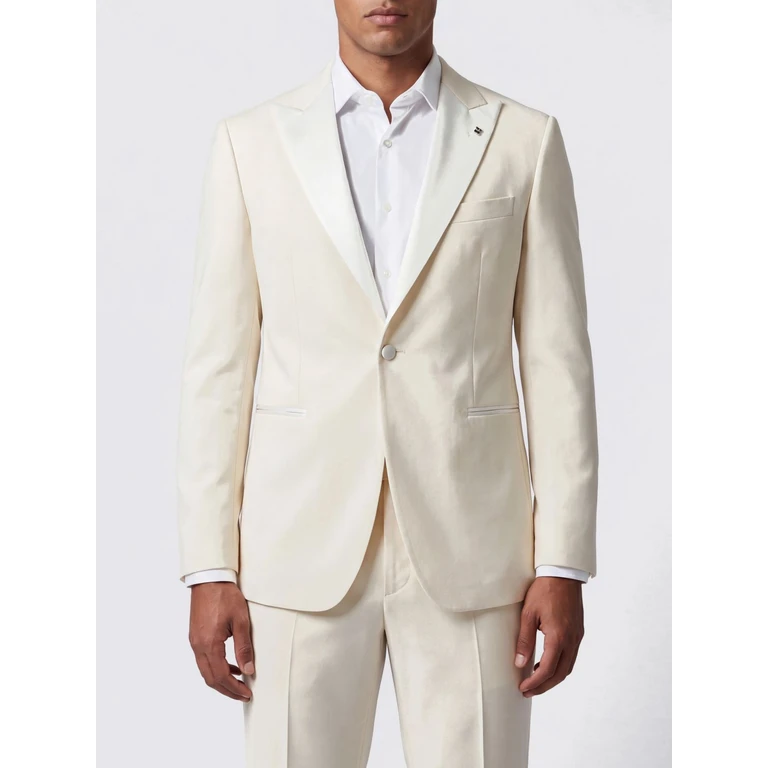Pure Virgin Wool Tuxedo Jacket with One-Button Closure (KFNJ15ALIS080004X5106)