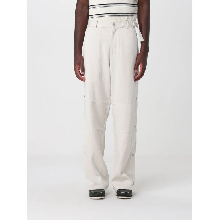 Wide-Leg Trousers in Linen Blend with Belt Loops (KNOXPANTECRU)
