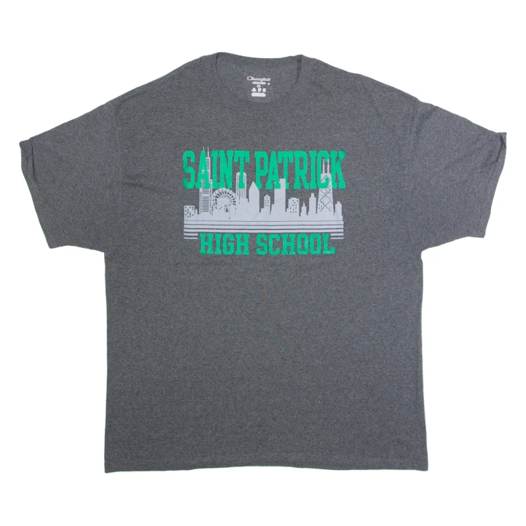 CHAMPION St Patrick High School Mens T-Shirt Grey USA Crew Neck XL