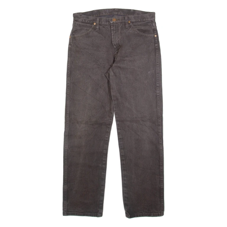 WRANGLER Mens Jeans Grey Regular Straight W33 L32