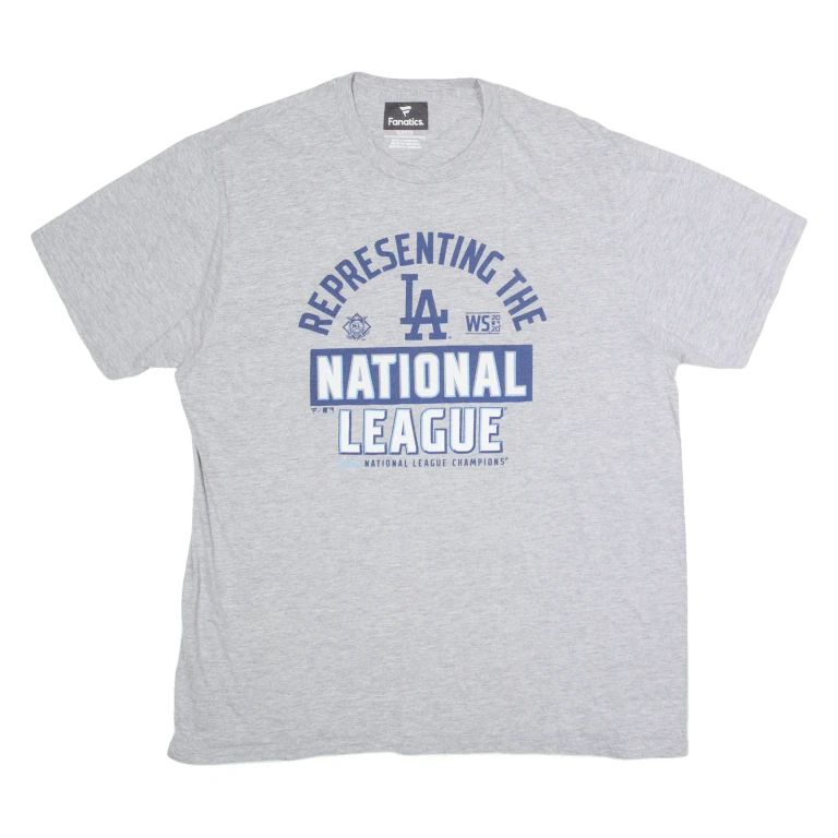 FANATICS LA Dodgers 2020 National League Champions Mens T-Shirt Grey USA XL