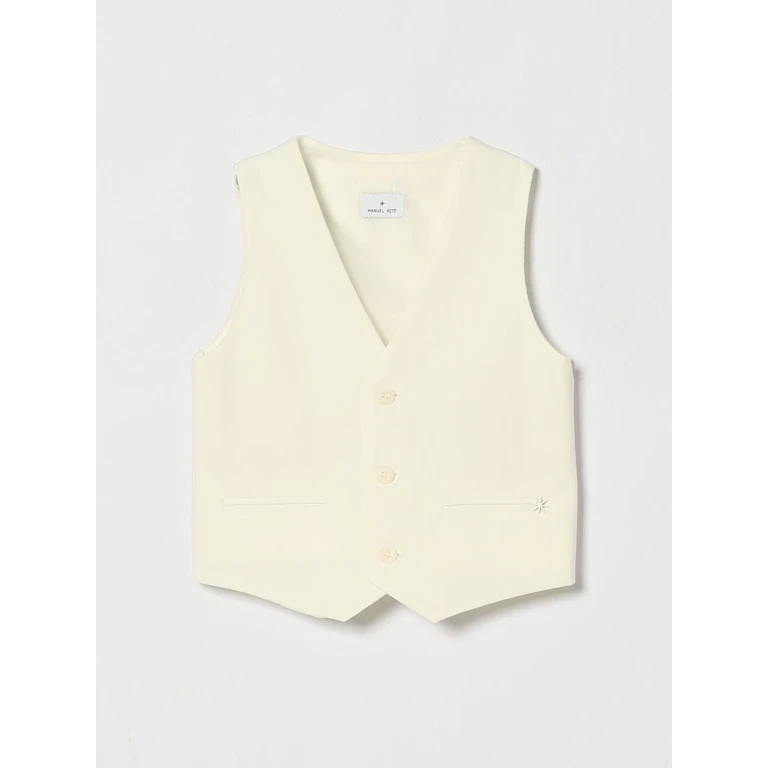 Boy's Single-Breasted Tailored Waistcoat with V-Neck for Special Occasions (MR3320GESSO)