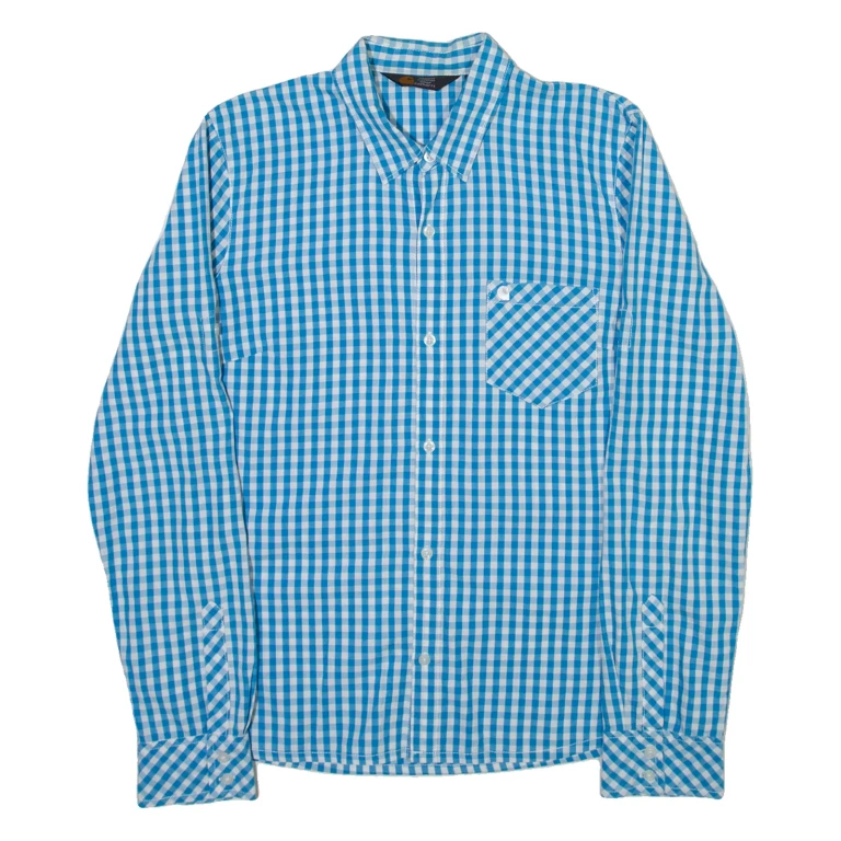 CARHARTT Mens Shirt Blue Gingham Long Sleeve M