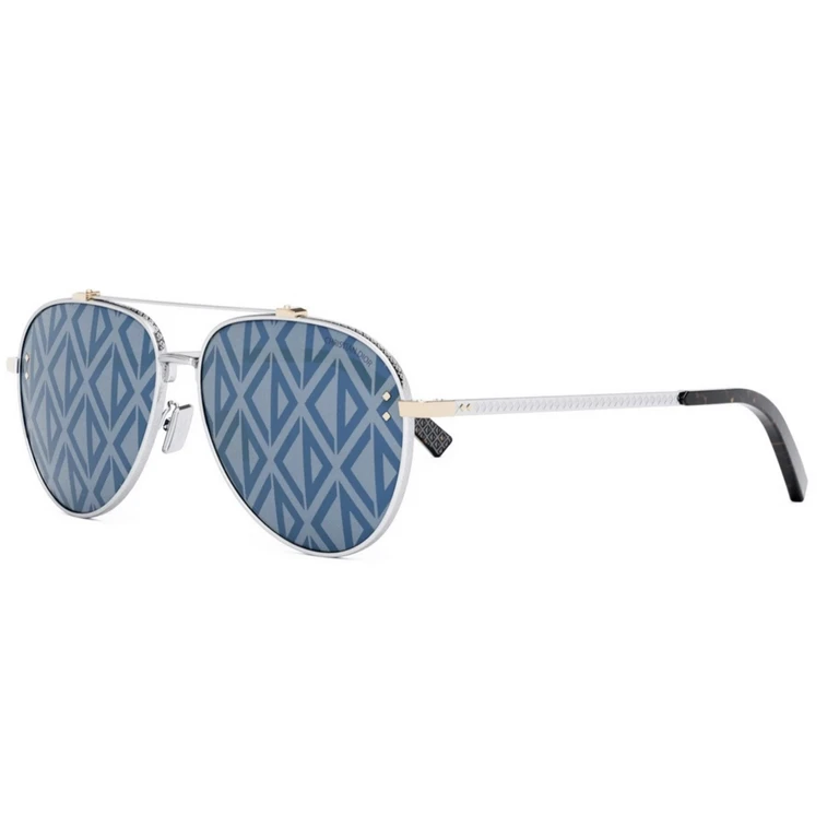 Dior CD DIAMOND A1U Blue Logo Pilot Mens Sunglasses DM40090U 16V 59