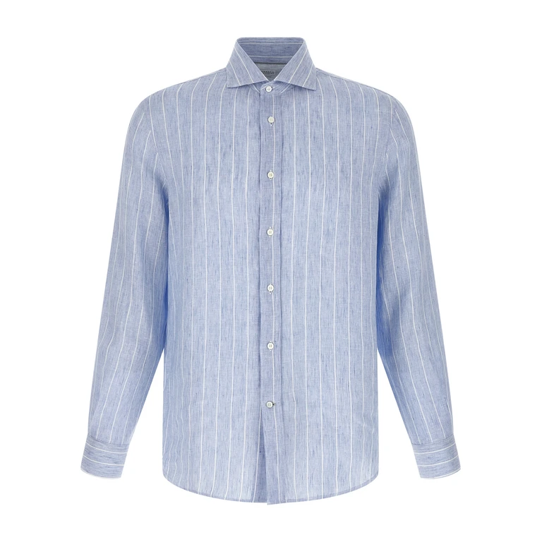 Brunello Cucinelli Blue Linen Blouse - Men