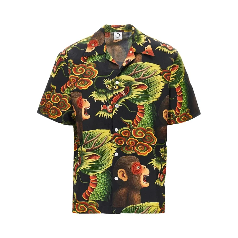 ENDLESS JOY 'Monkey Dragon' silk shirt Man M