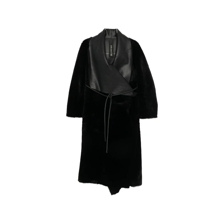 Leather-panelled Shearling Coat
