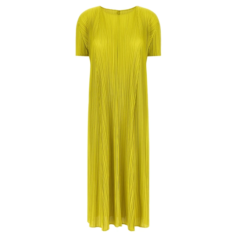 Pleats Please Issey Miyake Bicolor Polyester Midi Dress - Women