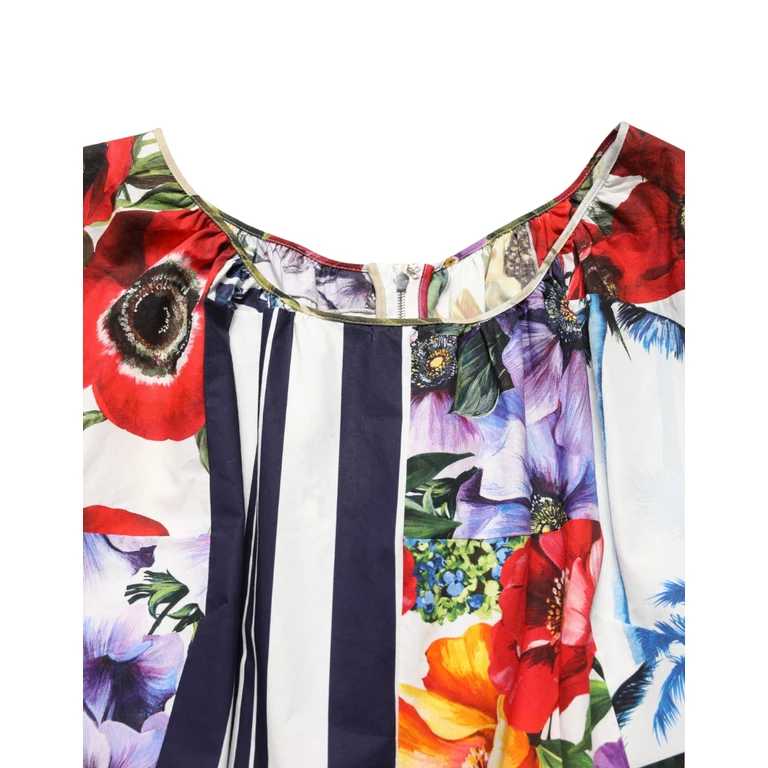 Dolce & Gabbana Multicolor Patchwork Cotton Poplin Mini Dress - Women