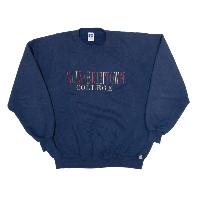 RUSSELL ATHLETIC Elizabethtown University Womens Sweatshirt Blue USA 2XL