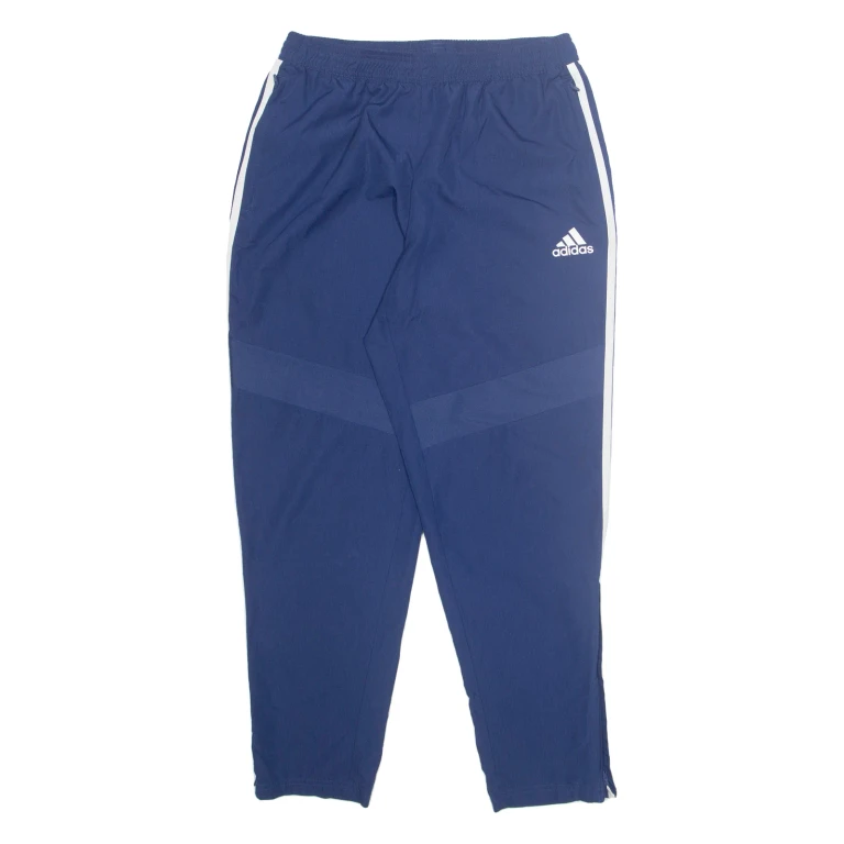 ADIDAS Mens Track Pants Blue Nylon Tapered L W28 L29