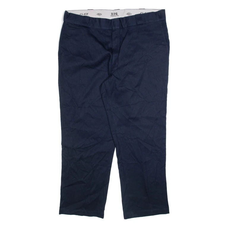 DICKIES 874 Workwear Mens Trousers Blue Regular Straight W42 L30