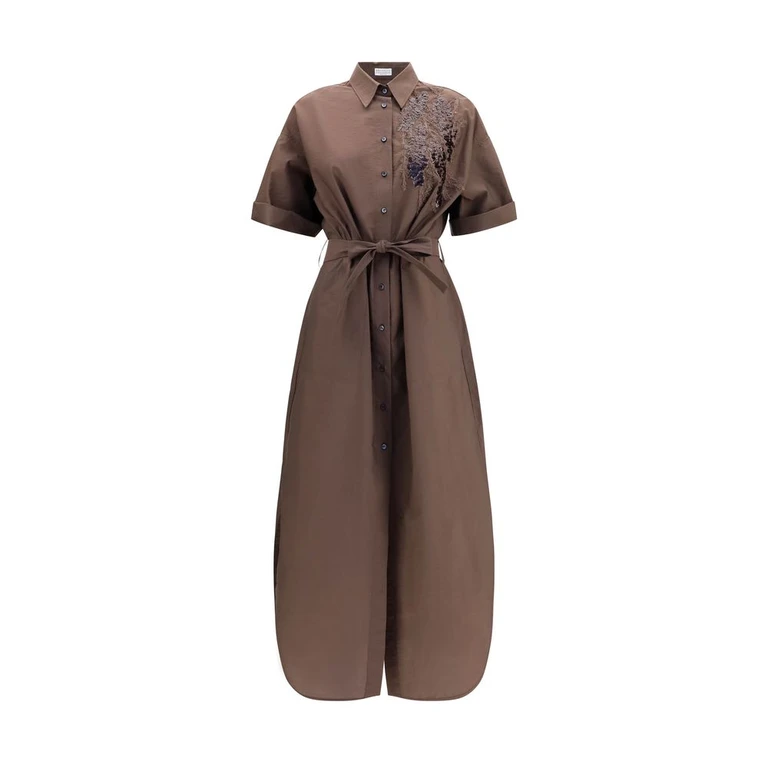 Brunello Cucinelli Brown Cotton Casual Dress - Women