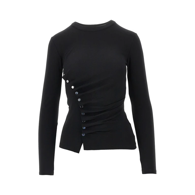 RABANNE Draped jersey top with press-studs Woman 38