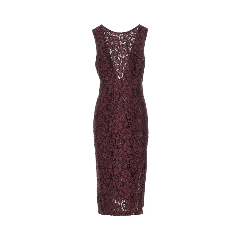 PINKO Abito midi in pizzo floreale Donna 40