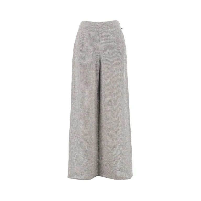 EMPORIO ARMANI Linen-blend gauze pants Woman 40